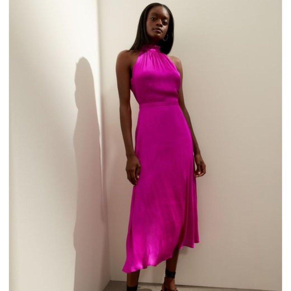 NWT Banana Republic Soft Satin Midi Dress Size 4